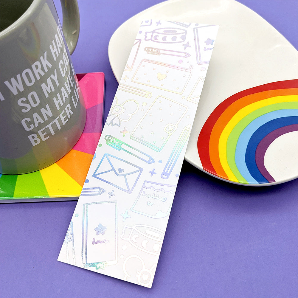 Stationery Lover Foiled Bookmark (Slight Imperfections) by Fox and Cactus