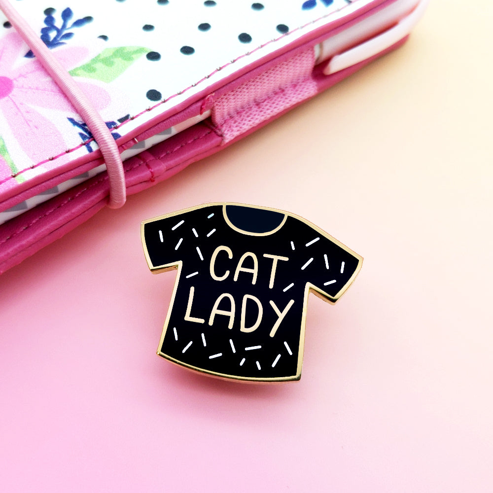 Cat Lady Enamel Pin by Fox and Cactus