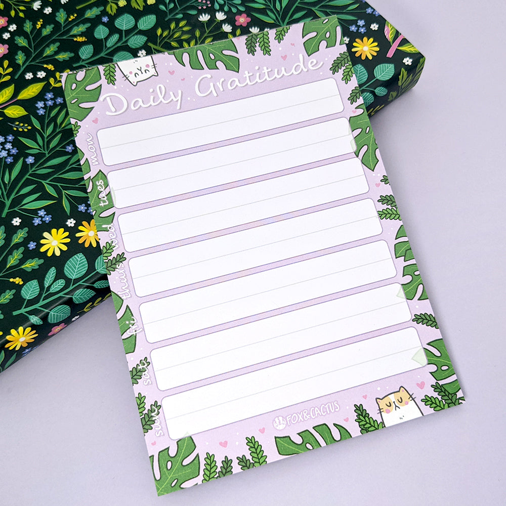 Daily Gratitude A6 (4x6) Notepad by Fox and Cactus