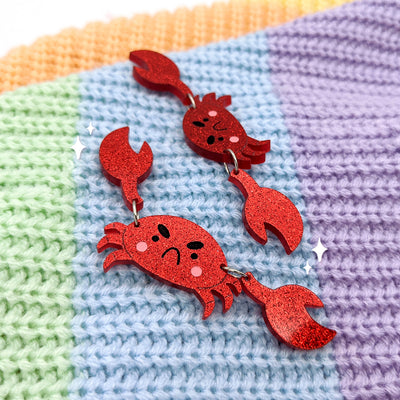 Cranky Crab Dangle Earrings by Fox and Cactus