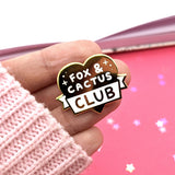 Fox and Cactus Club Enamel Pin by Fox and Cactus