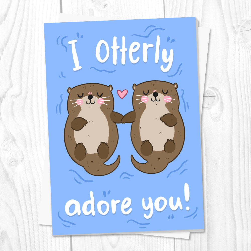 I Otterly Adore You Greeting Card by Fox and Cactus