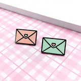 Happy Mail (Pink/Teal) Enamel Pin by Fox and Cactus