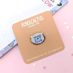 Indoor Cat Club (White) Enamel Pin by Fox and Cactus
