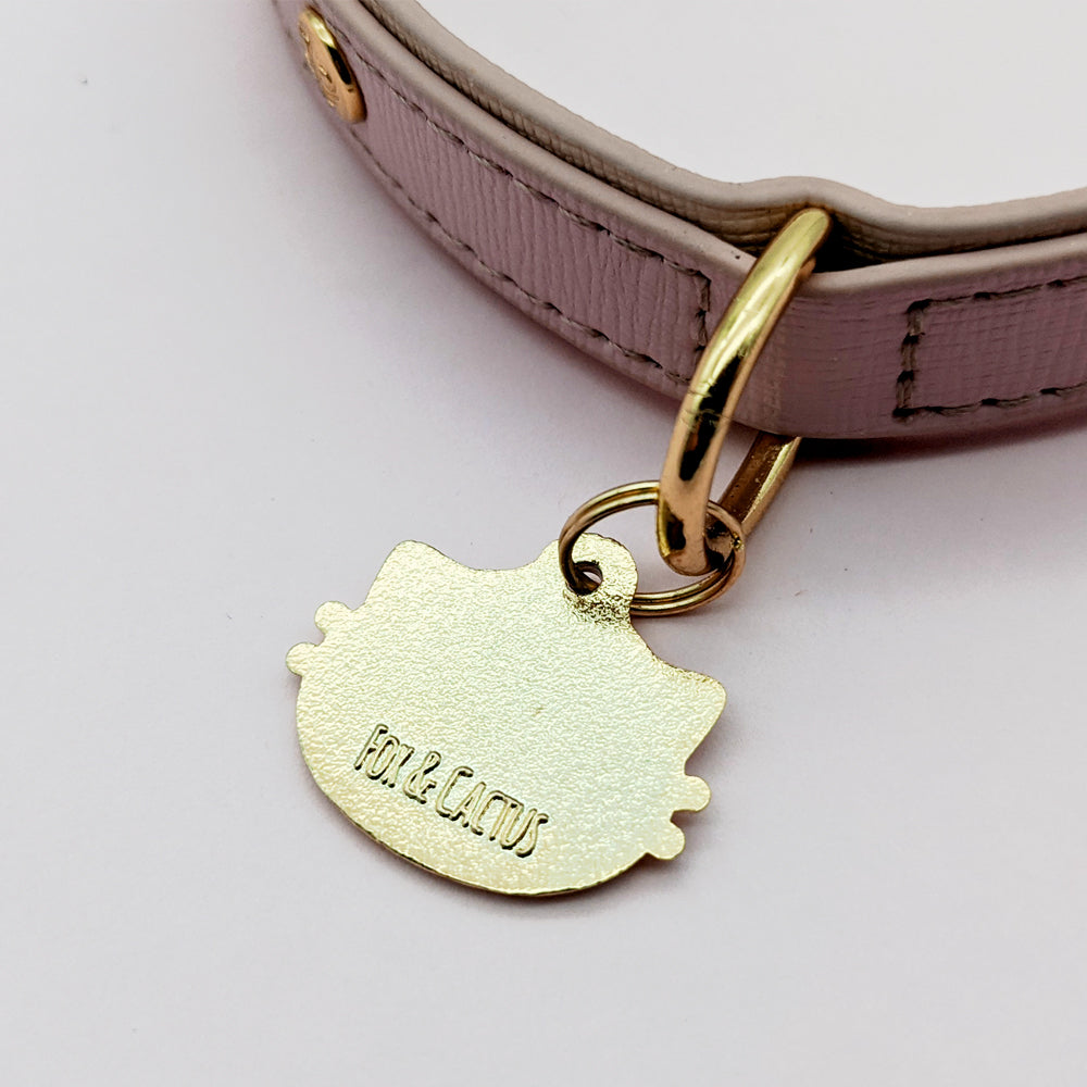 Indoor Cat Club (White) Collar Tag by Fox and Cactus