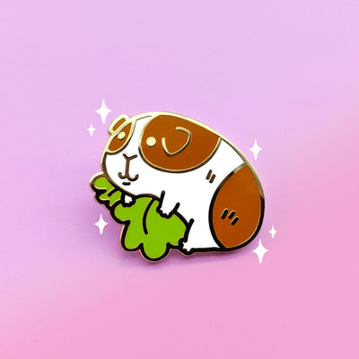 Itty Bitty Piggy (Brown/White) Enamel Pin by Fox and Cactus