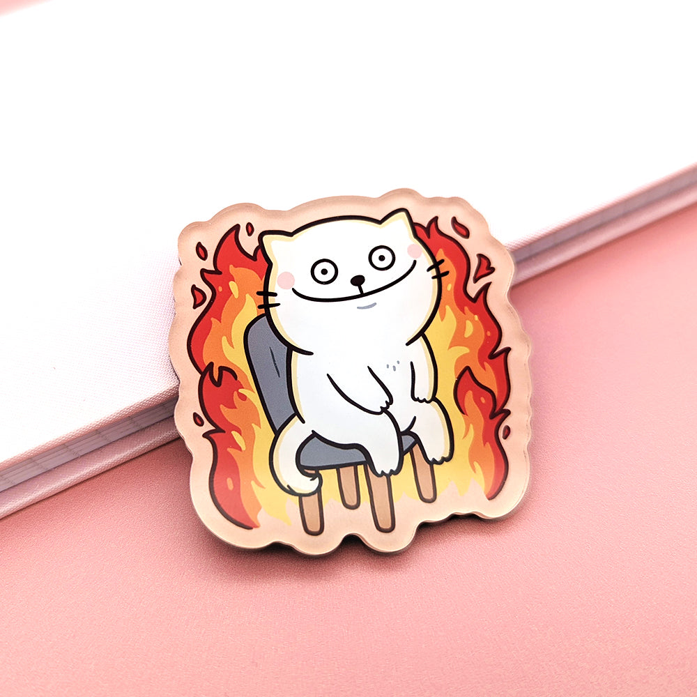 This Is Fine Cat Fridge Magnet