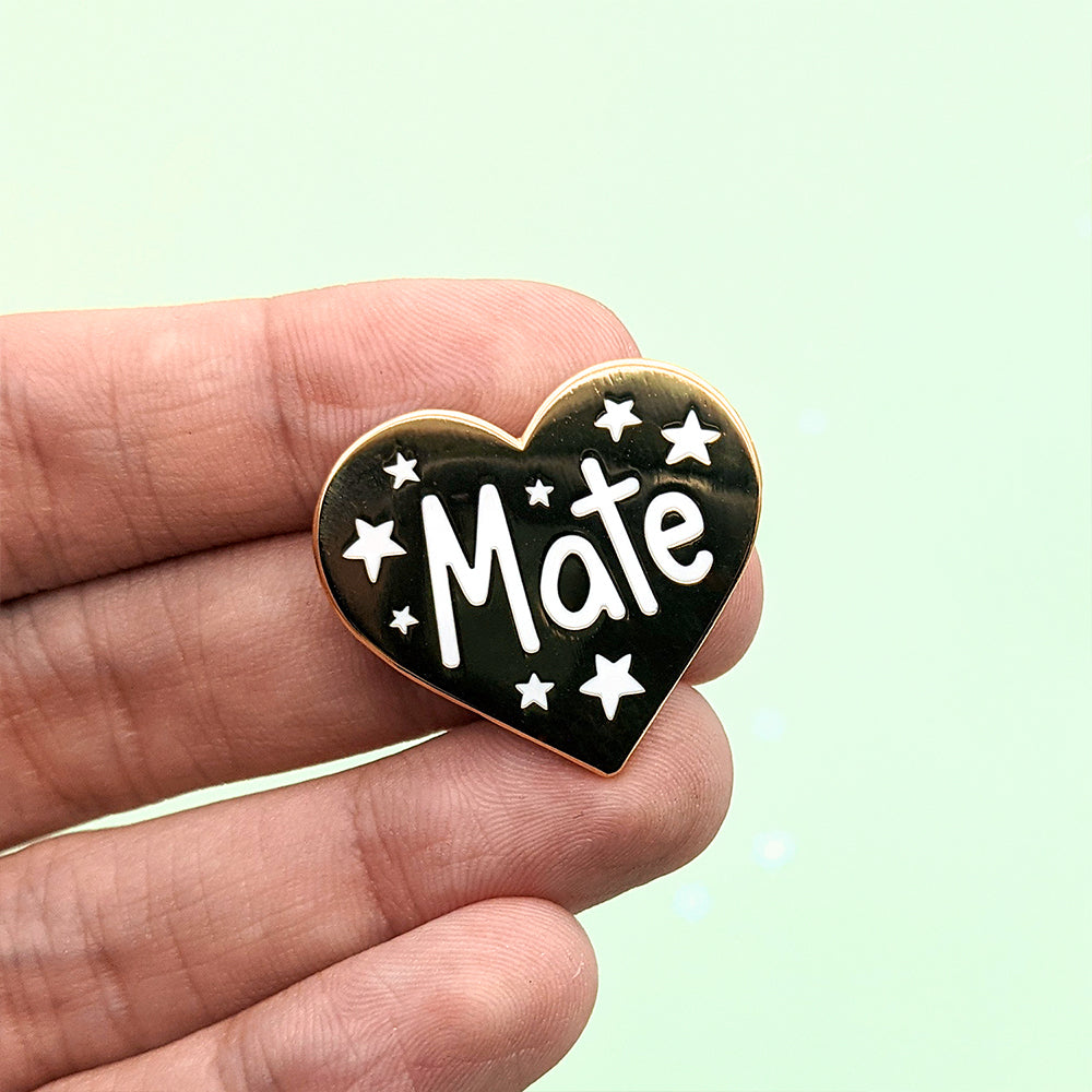 Mate (White Stars) Enamel Pin by Fox and Cactus