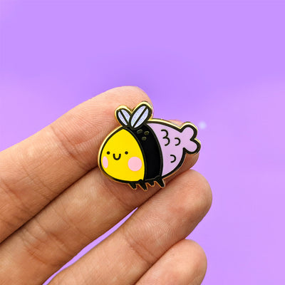 Mer-Bee Enamel Pin by Fox and Cactus
