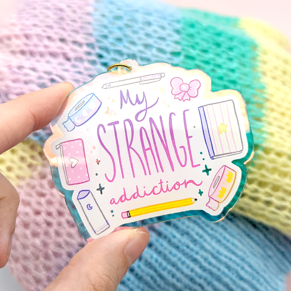 My Strange Addiction Holographic Keychain by Fox and Cactus