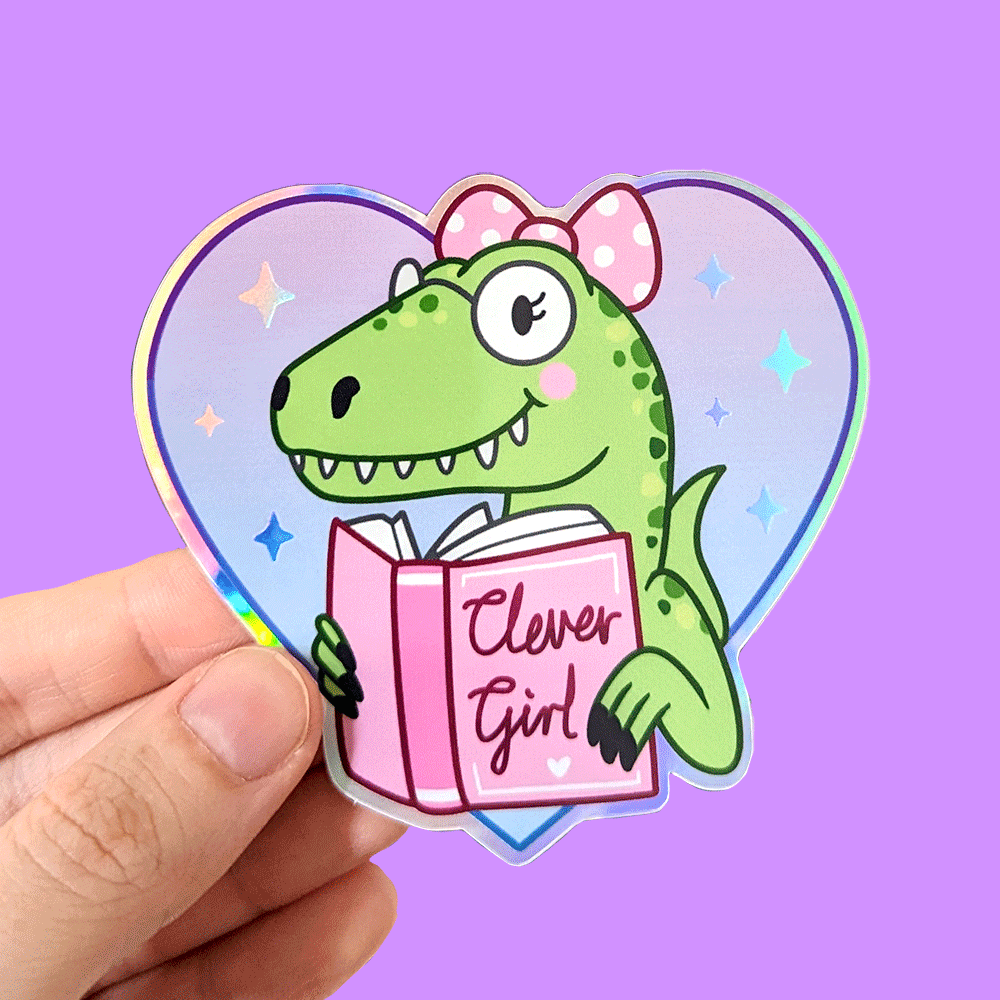 Clever Girl Heart Holographic Vinyl Sticker