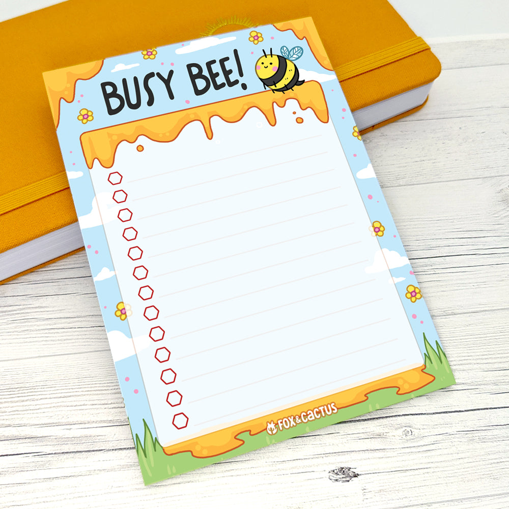 Busy Bee A6 (4x6) Notepad by Fox and Cactus