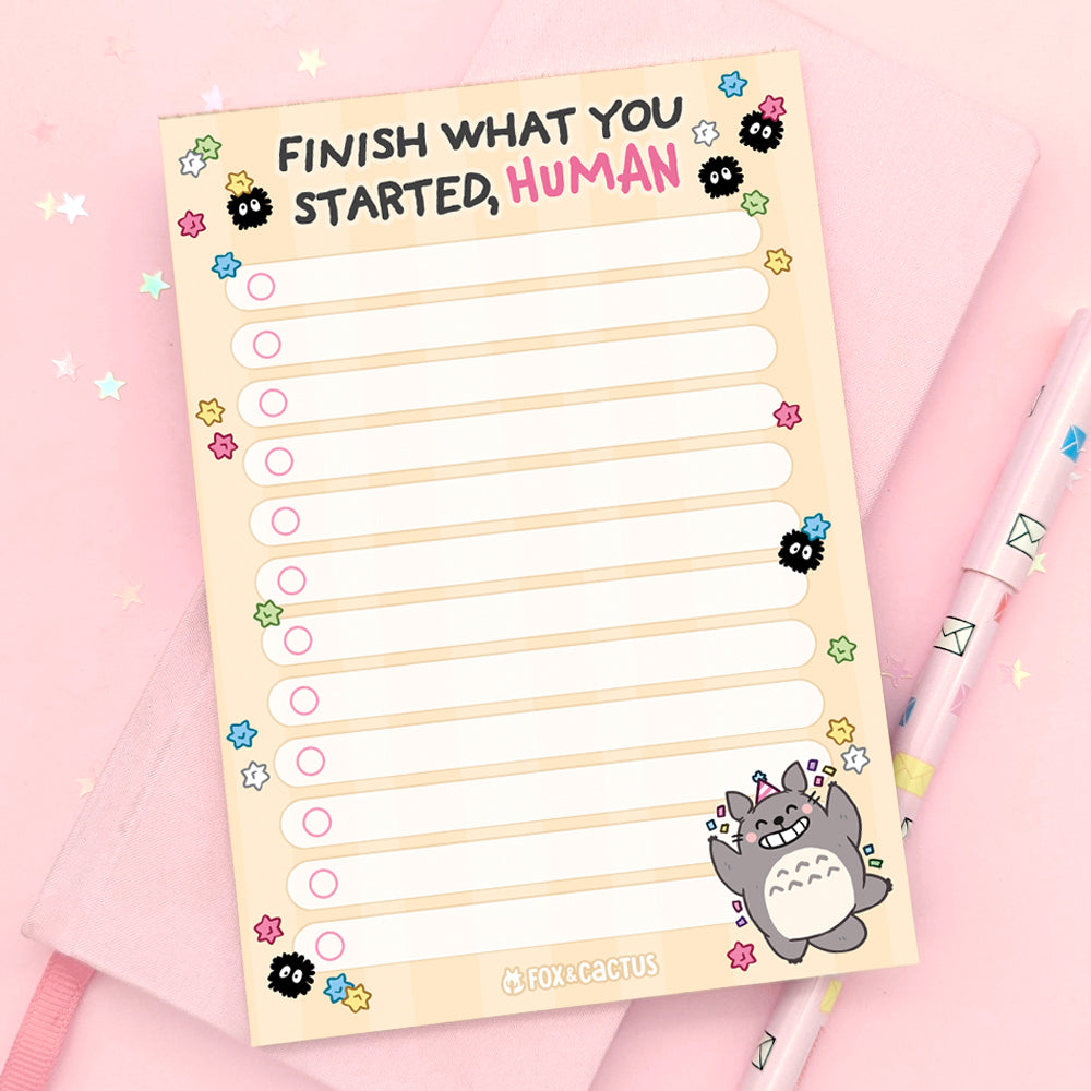Finish What You Started A6 (4x6) Notepad by Fox and Cactus
