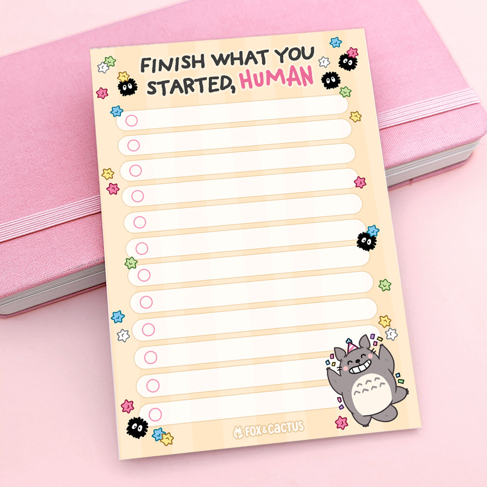 Finish What You Started A6 (4x6) Notepad by Fox and Cactus