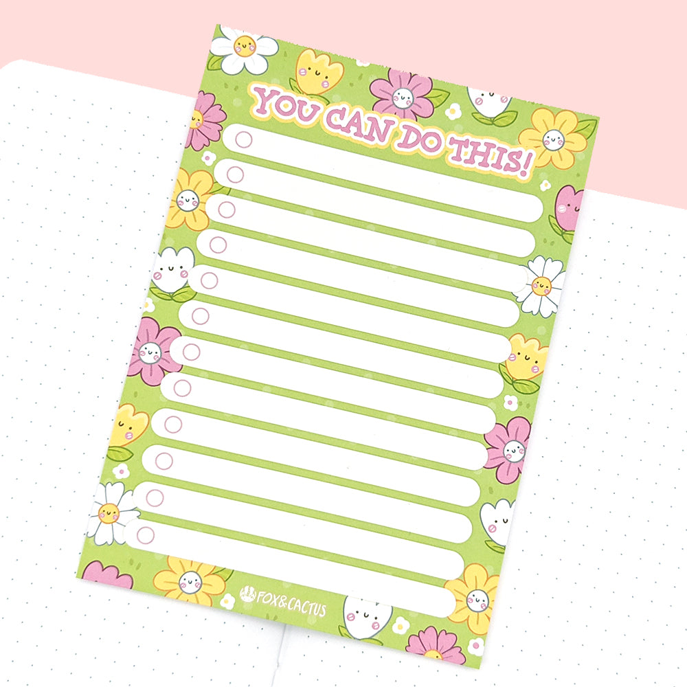 Flower Power A6 (4x6) Notepad by Fox and Cactus