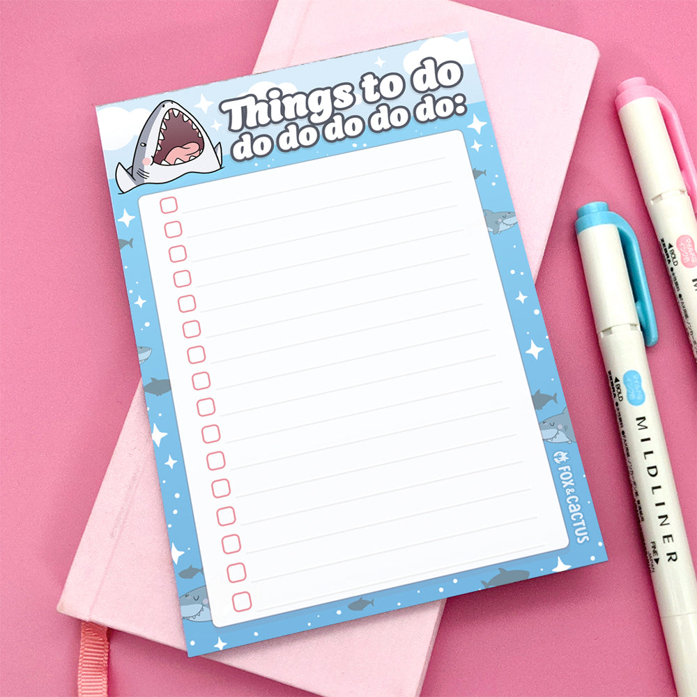 Shark To-Do Do Do A6 (4x6) Notepad by Fox and Cactus