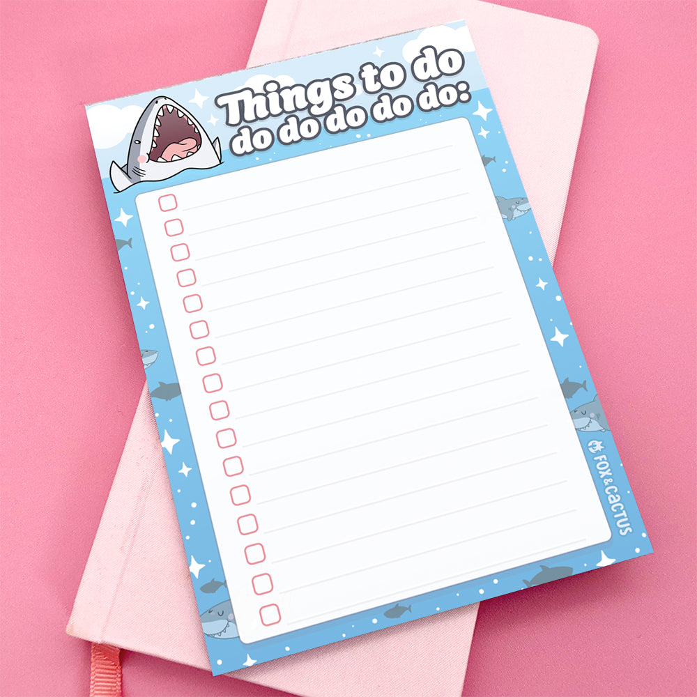 Shark To-Do Do Do A6 (4x6) Notepad by Fox and Cactus