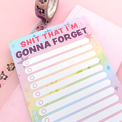 Bold text reading Shit That I'm Gonna Forget makes this the perfect notepad for those of us with ADHD who need the visual reminder!