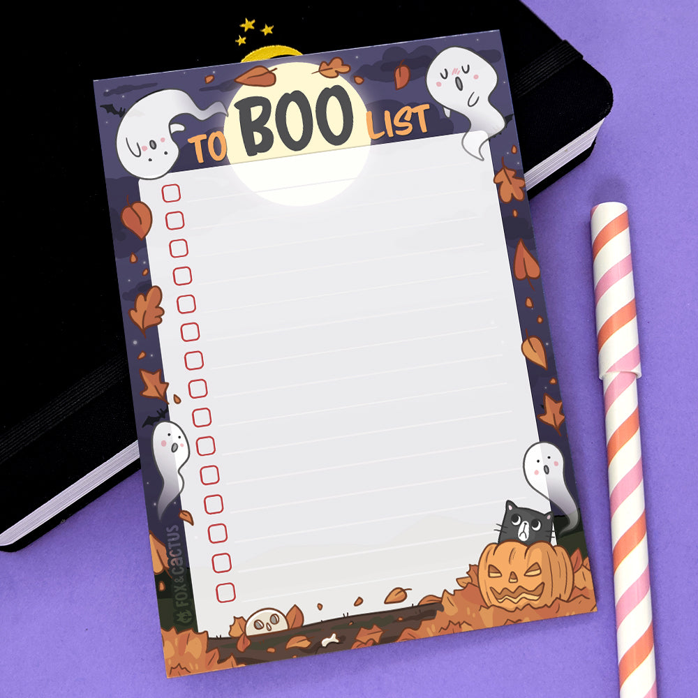 To Boo List A6 (4x6) Notepad by Fox and Cactus