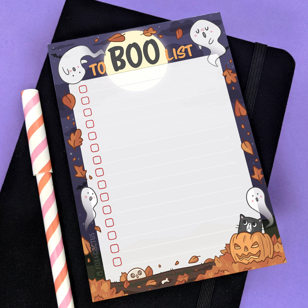 To Boo List A6 (4x6) Notepad by Fox and Cactus