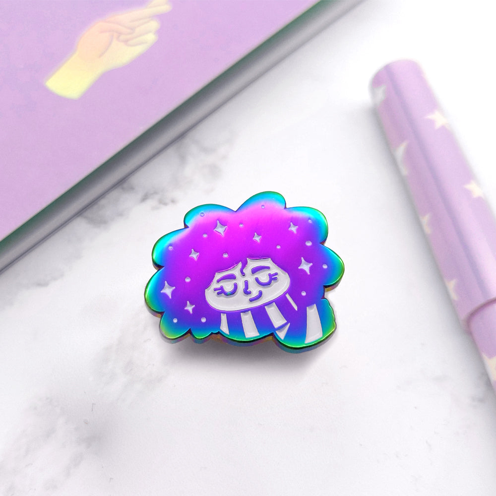 Galaxy Girl Enamel Pin by Fox and Cactus