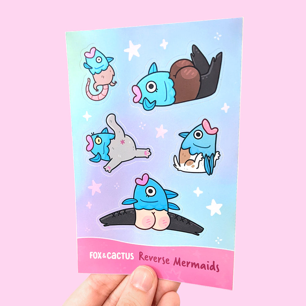 Reverse Mermaids Vinyl Sticker Sheet