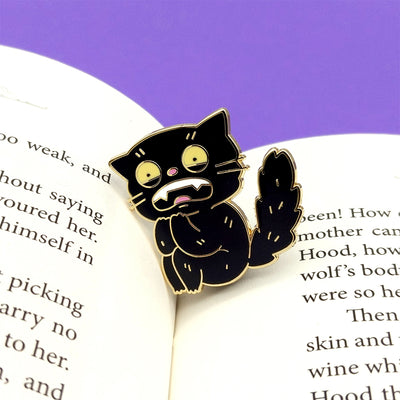 Scaredy Cat Enamel Pin by Fox and Cactus