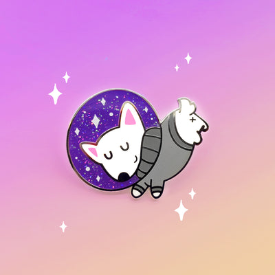 Space Doggo Enamel Pin by Fox and Cactus