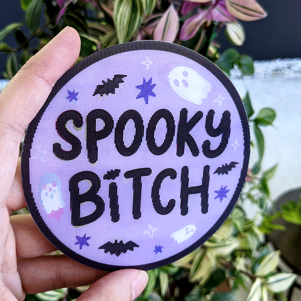 Spooky Bitch Lenticular Sticker by Fox and Cactus