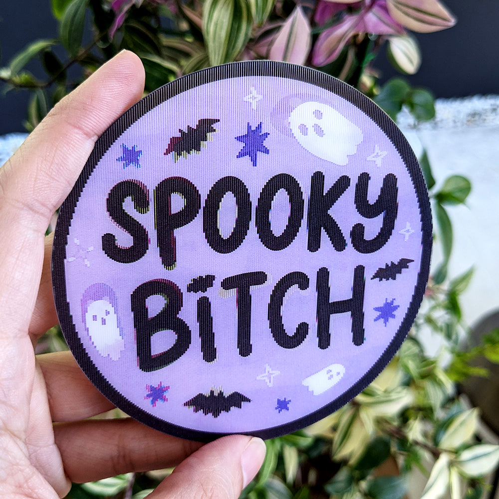 Spooky Bitch Lenticular Sticker by Fox and Cactus