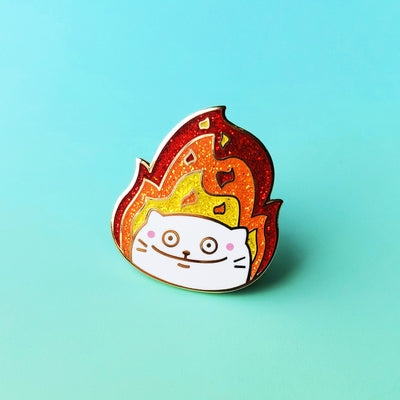 This is Fine Cat Enamel Pin by Fox and Cactus