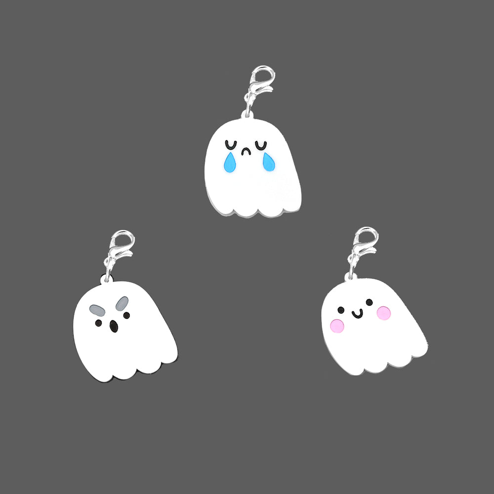 Acrylic Ghost Charms (3 Ghost Expressions Available) by Fox and Cactus