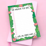 When you've got a lot to do, this A6 todo notepad will help you find a way! Featuring dinosaur bones, leaves, and flowers, it's the perfect for dinosaur lovers!