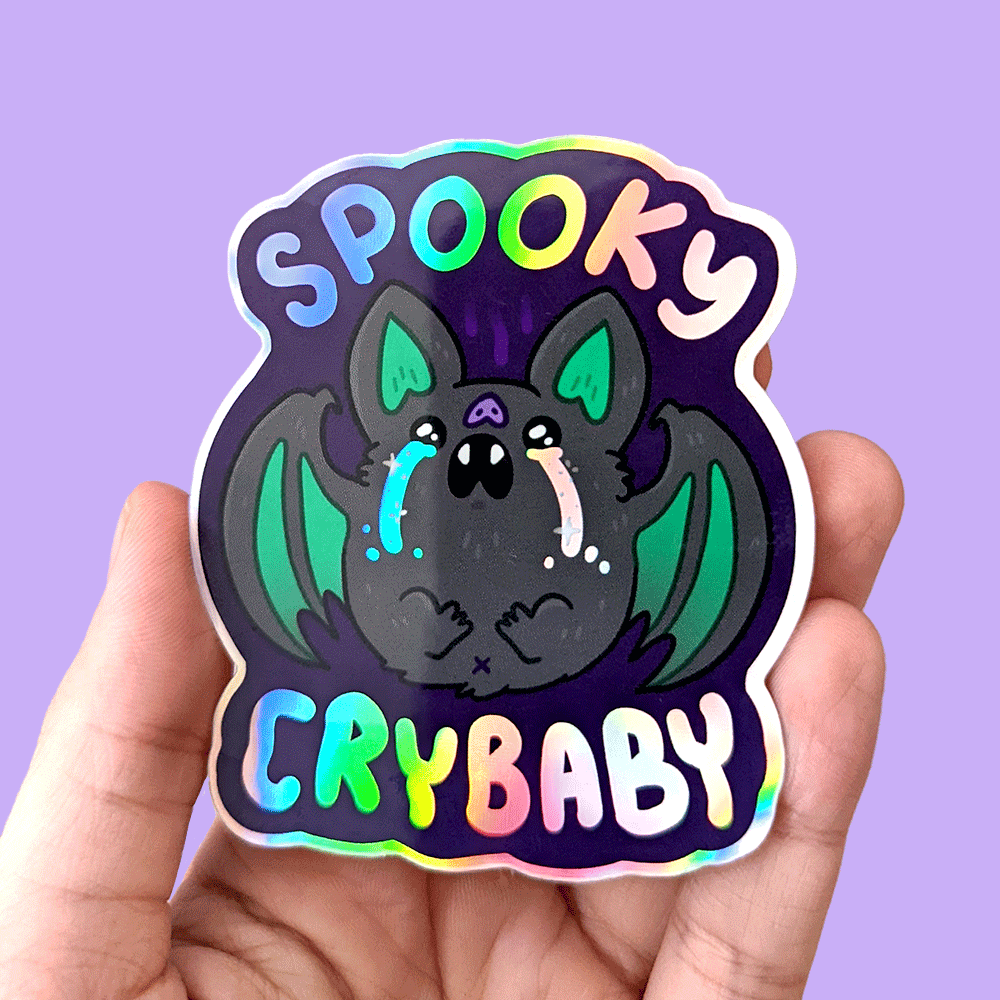 Spooky Crybaby Holographic Vinyl Sticker