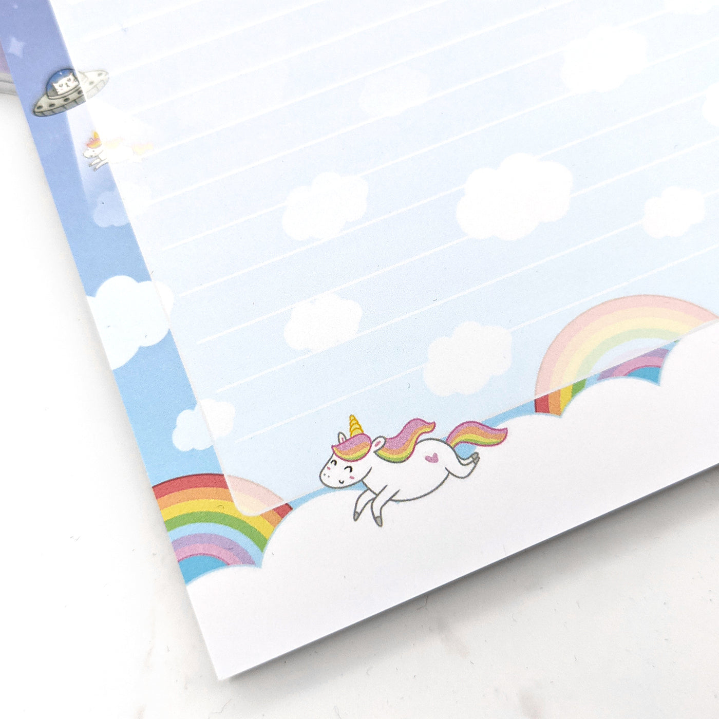Space Cats VS. Unicorns A6 (4x6) Notepad by Fox and Cactus