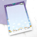 Space Cats VS. Unicorns A6 (4x6) Notepad by Fox and Cactus