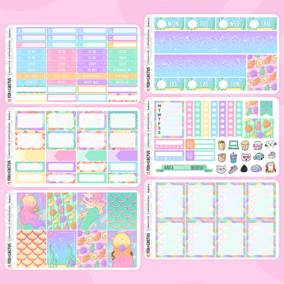 Merbabes Vertical Planner Weekly Kit Stickers by Fox and Cactus