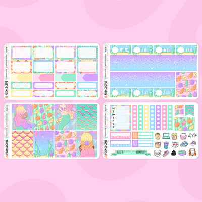 Merbabes Vertical Planner Weekly Kit Stickers by Fox and Cactus