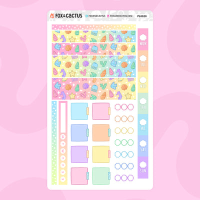 Mermaid Dreams Hobonichi Weeks Sticker Kit by Fox and Cactus