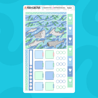 Shark Week Hobonichi Weeks Sticker Kit (PL0021) by Fox and Cactus
