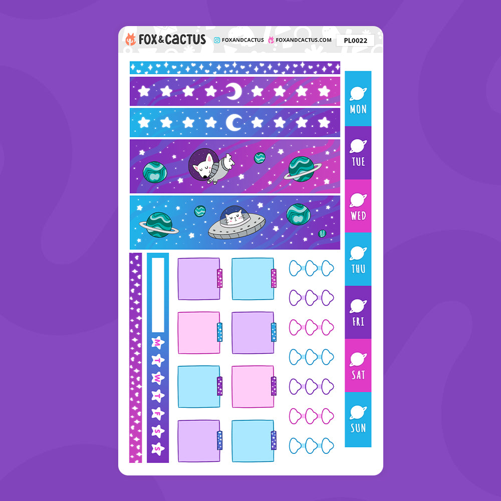Spaced Out Hobonichi Weeks Sticker Kit by Fox and Cactus