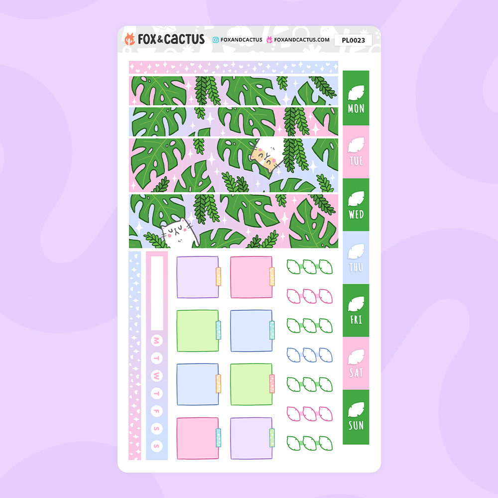 Pawsitive Vibes Hobonichi Weeks Sticker Kit by Fox and Cactus
