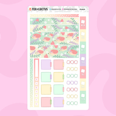 Hedgehog Garden Hobonichi Weeks Sticker Kit by Fox and Cactus