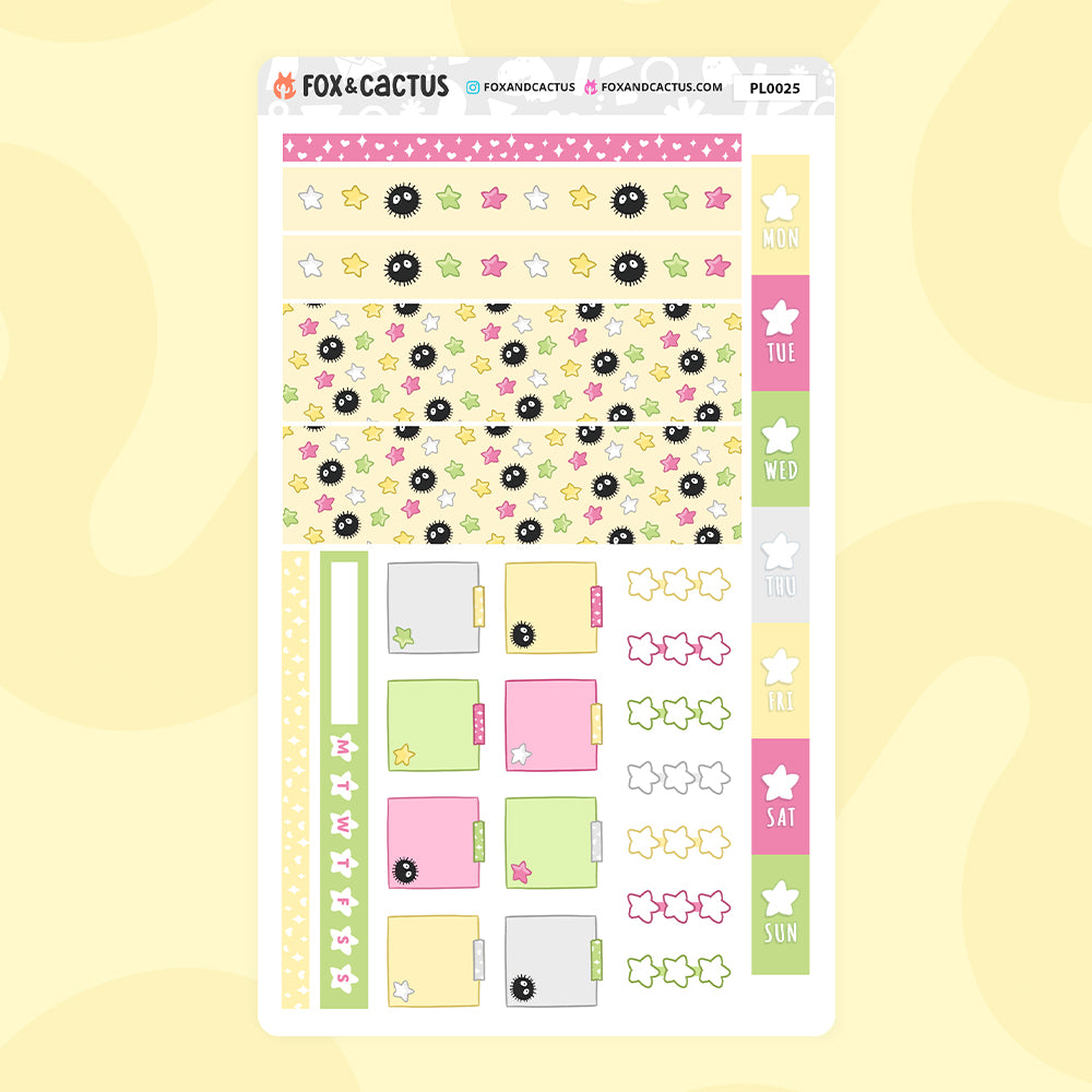 Sooted Away Hobonichi Weeks Sticker Kit by Fox and Cactus