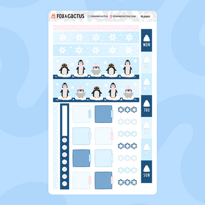 Penguins Hobonichi Weeks Sticker Kit by Fox and Cactus