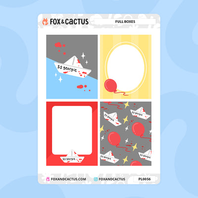 We All Float Down Here Vertical Planner Basics Weekly Kit Stickers by Fox and Cactus