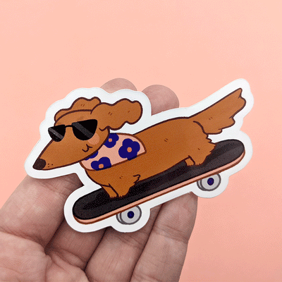 Rad Weenie Mirrored Vinyl Die Cut Sticker by Fox and Cactus