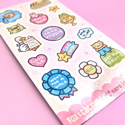 Self Care Isn't Selfish Vinyl Sticker Sheet by Fox and Cactus