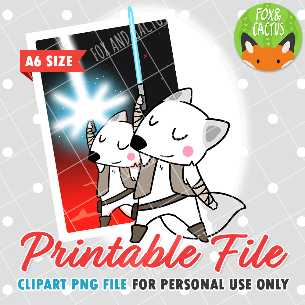 The Last Fox (DIGITAL DOWNLOAD) - Printable/Clipart File - Personal Use Only by Fox and Cactus
