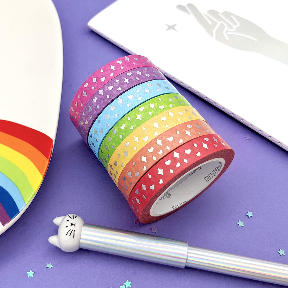 Sparkles (Skittles) Washi Tape Set (Holo Foil) by Fox and Cactus
